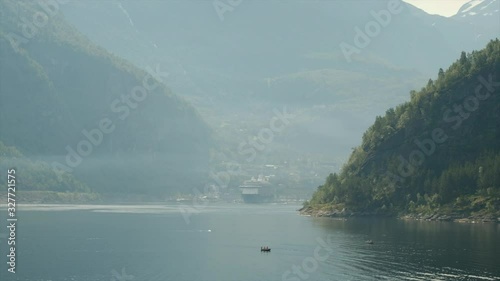 Wallpaper Mural the ship passing by mountains Torontodigital.ca