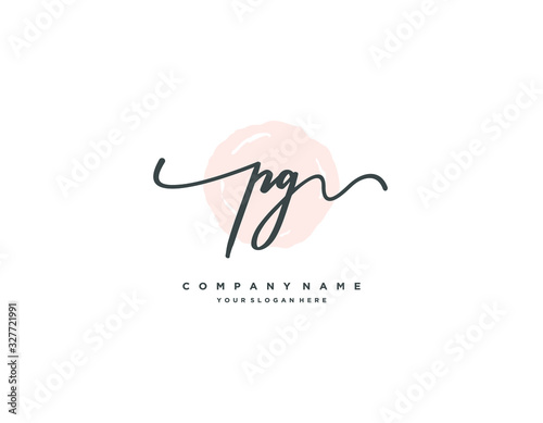 PG initial letter elegant handwriting logo collection