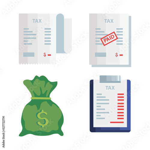 bundle of tax day icons vector illustration design