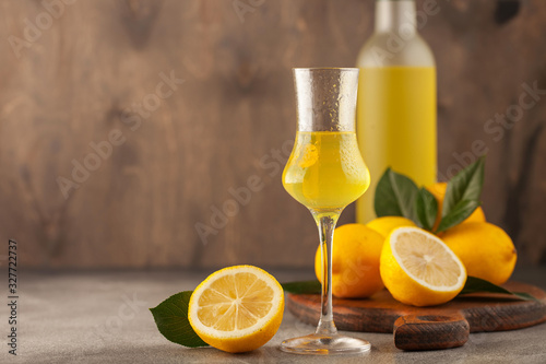 Limoncello in glass photo