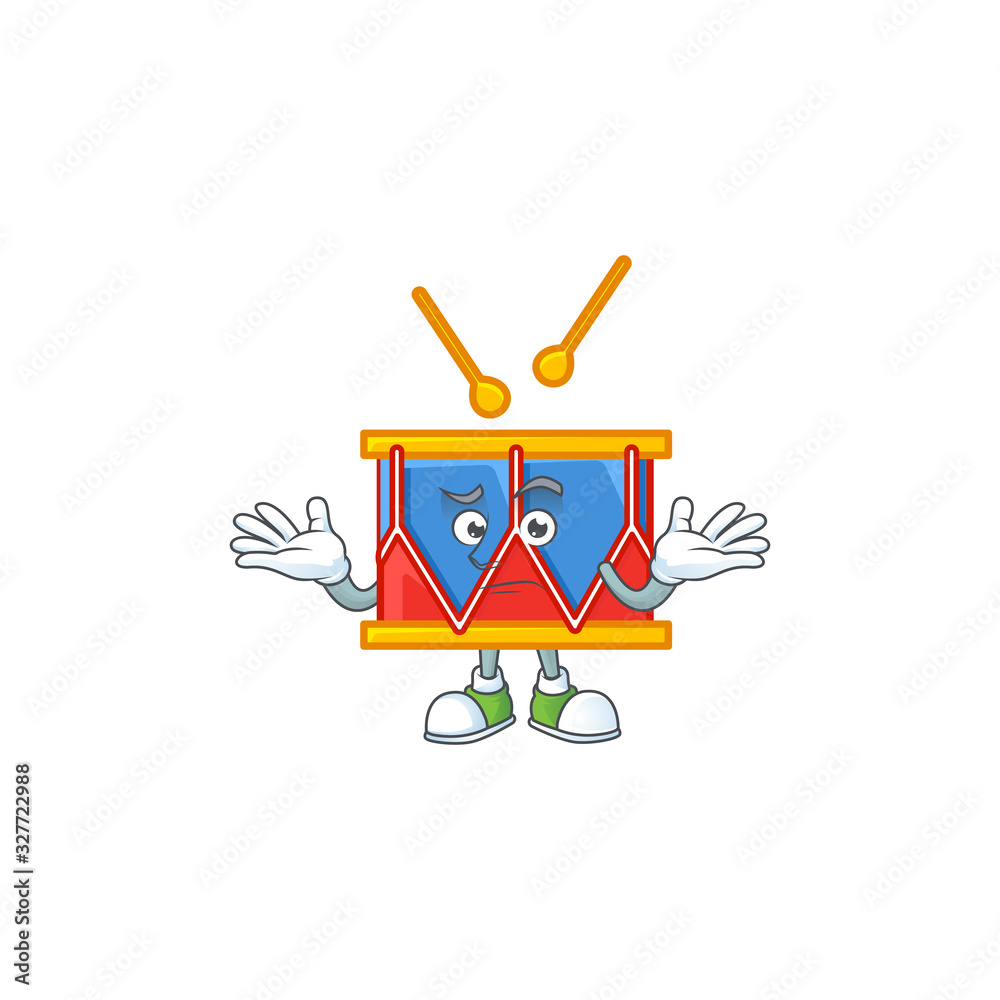 A comical Grinning independence day drum cartoon design style A comical Grinning independence day drum cartoon design style