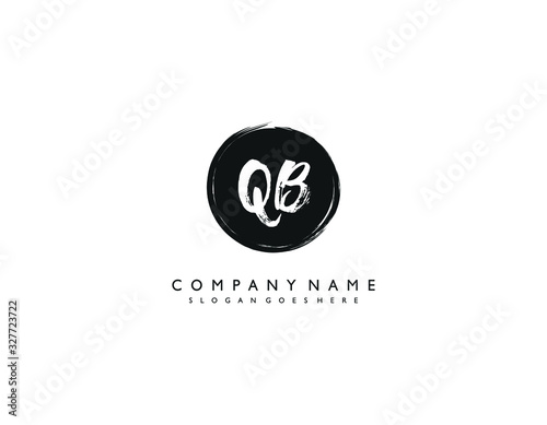 QB initial letter elegant handwriting logo collection