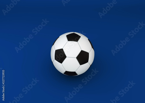 Soccer ball on blue background.