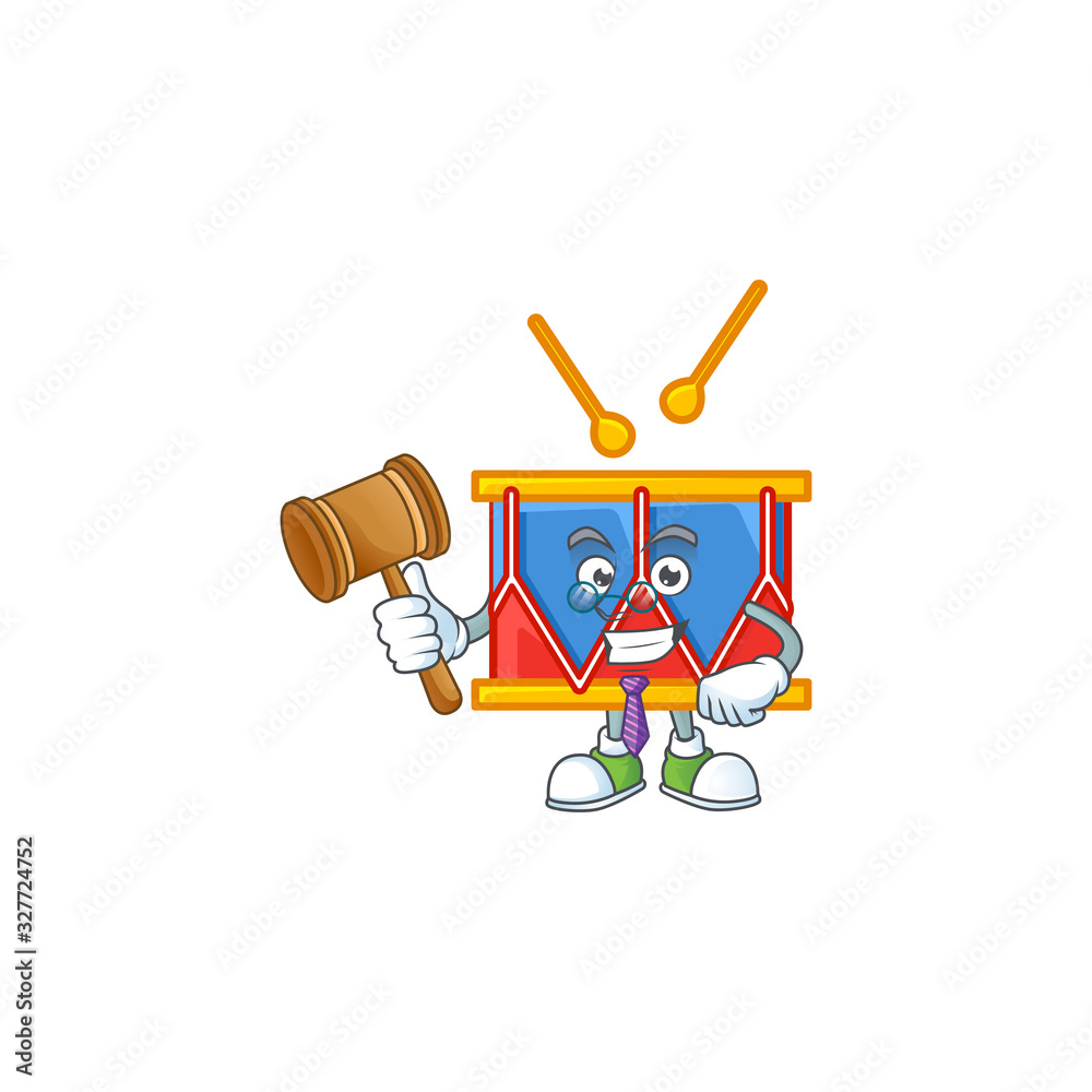 A wise Judge independence day drum in comic strip character design