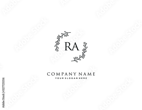 RA initial letter elegant handwriting logo collection photo