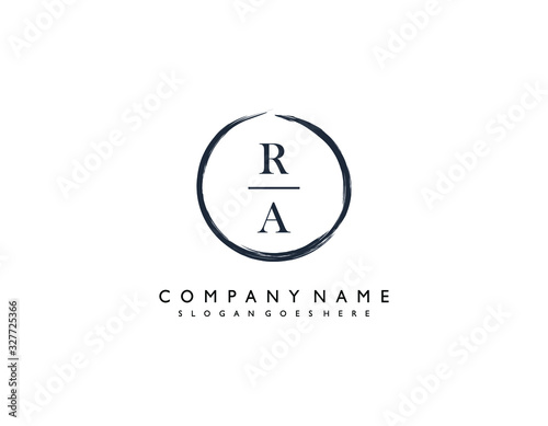 RA initial letter elegant handwriting logo collection photo