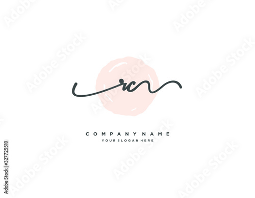 RC initial letter elegant handwriting logo collection