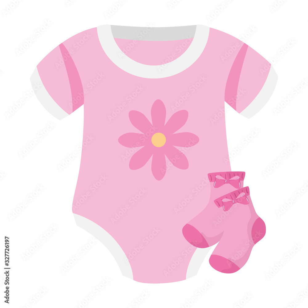 cute clothes baby girl with socks isolated icon vector illustration design cute clothes baby girl with socks isolated icon vector illustration design