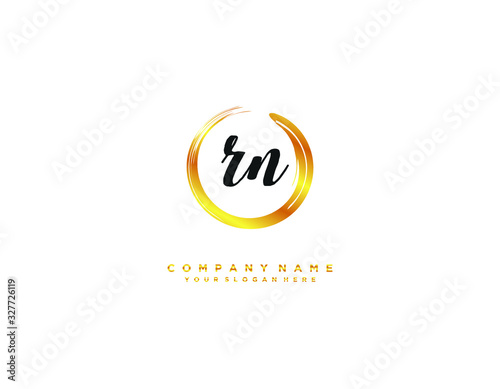 RN initial letter elegant handwriting logo collection