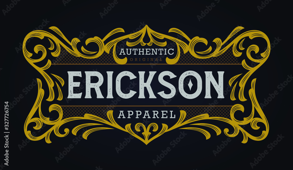 Victorian Ornamental Badge Classic Style For Label, Logotype, Signage and Branding