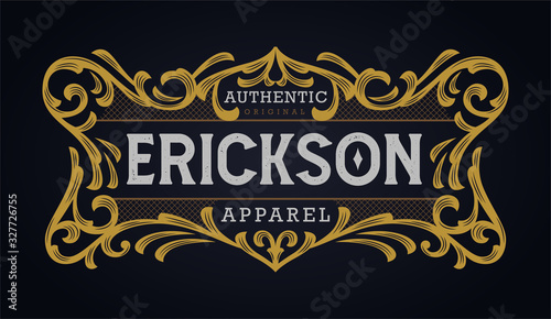 Victorian Ornamental Badge Classic Style For Label, Logotype, Signage and Branding