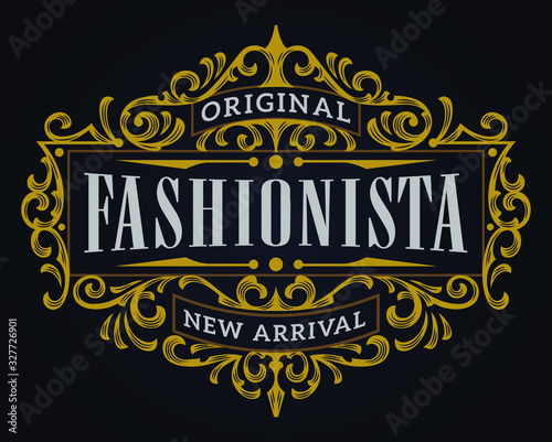 Victorian Ornamental Badge Classic Style For Label, Logotype, Signage and Branding