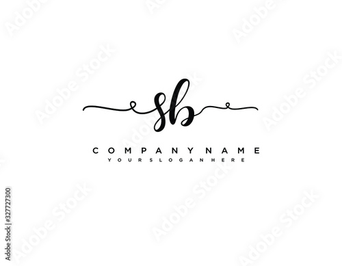 SB initial letter elegant handwriting logo collection