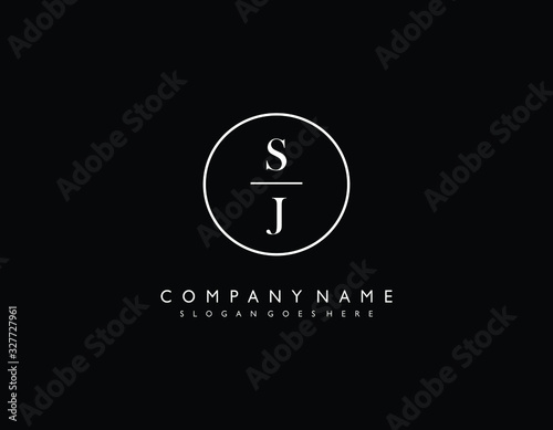 SJ initial letter elegant handwriting logo collection