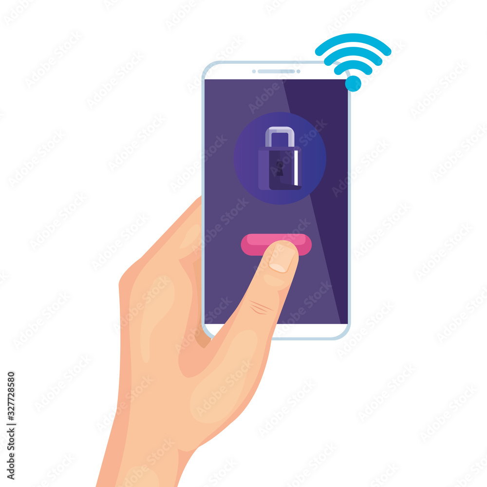 smartphone with padlock design of Security system warning protection danger web alert and safe theme Vector illustration smartphone with padlock design of Security system warning protection danger web alert and safe theme Vector illustration