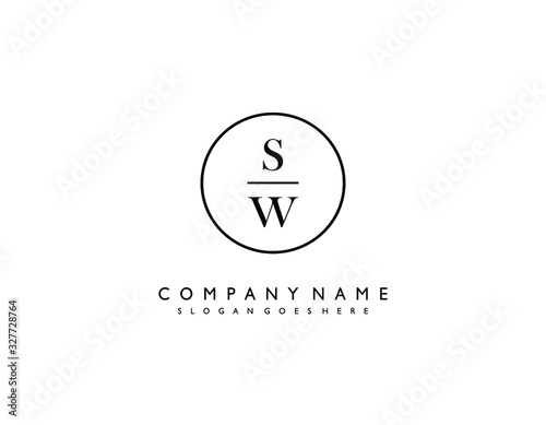 SW initial letter elegant handwriting logo collection