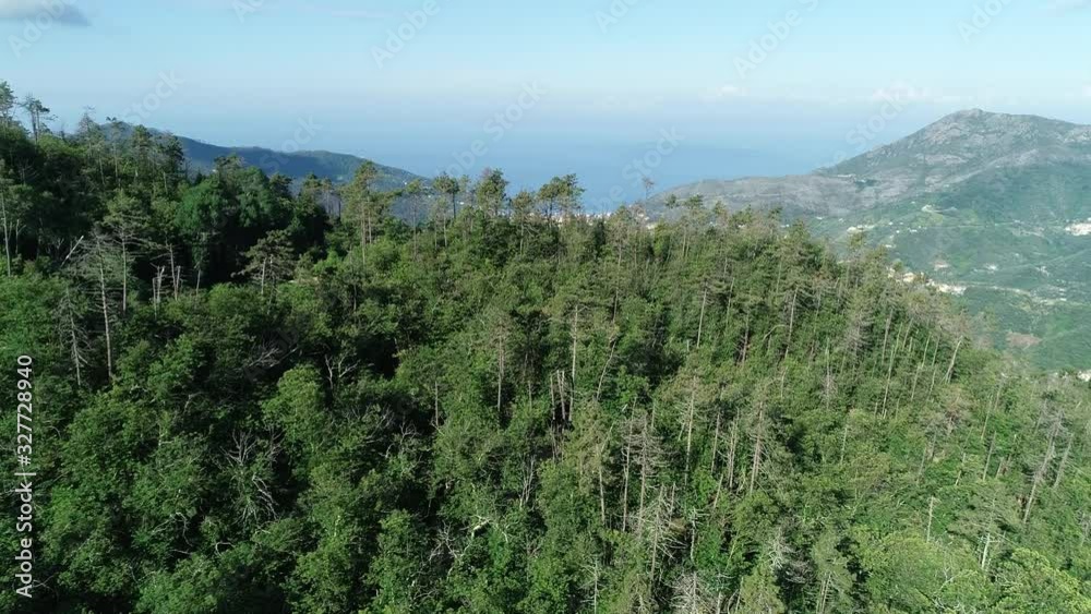 Vue aerienne par drone de la côte italienne, sur la route des Cinque Terre
