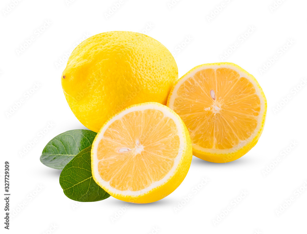Yellow lemons isolated on a white background Yellow lemons isolated on a white background