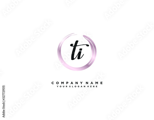 TI initial letter elegant handwriting logo collection