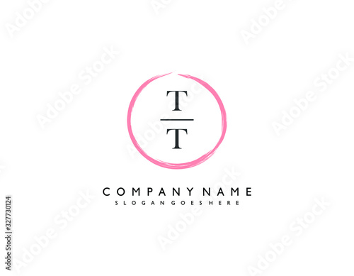 TT initial letter elegant handwriting logo collection