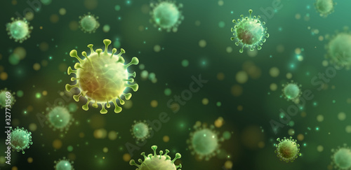 Vector of Coronavirus 2019-nCoV and Virus background with disease cells.COVID-19 Corona virus outbreaking and Pandemic medical health risk concept.Vector illustration eps 10