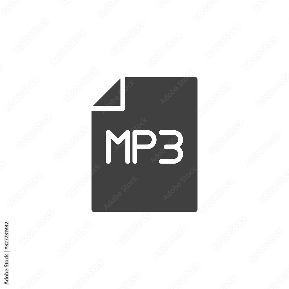 Mp3 music file vector icon. filled flat sign for mobile concept and web design. mp3 sound file folder glyph icon. Symbol, logo illustration. Vector graphics Mp3 music file vector icon. filled flat sign for mobile concept and web design. mp3 sound file folder glyph icon. Symbol, logo illustration. Vector graphics