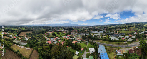 Panoramic view of the mountains in Heredia, Costa Rica photo