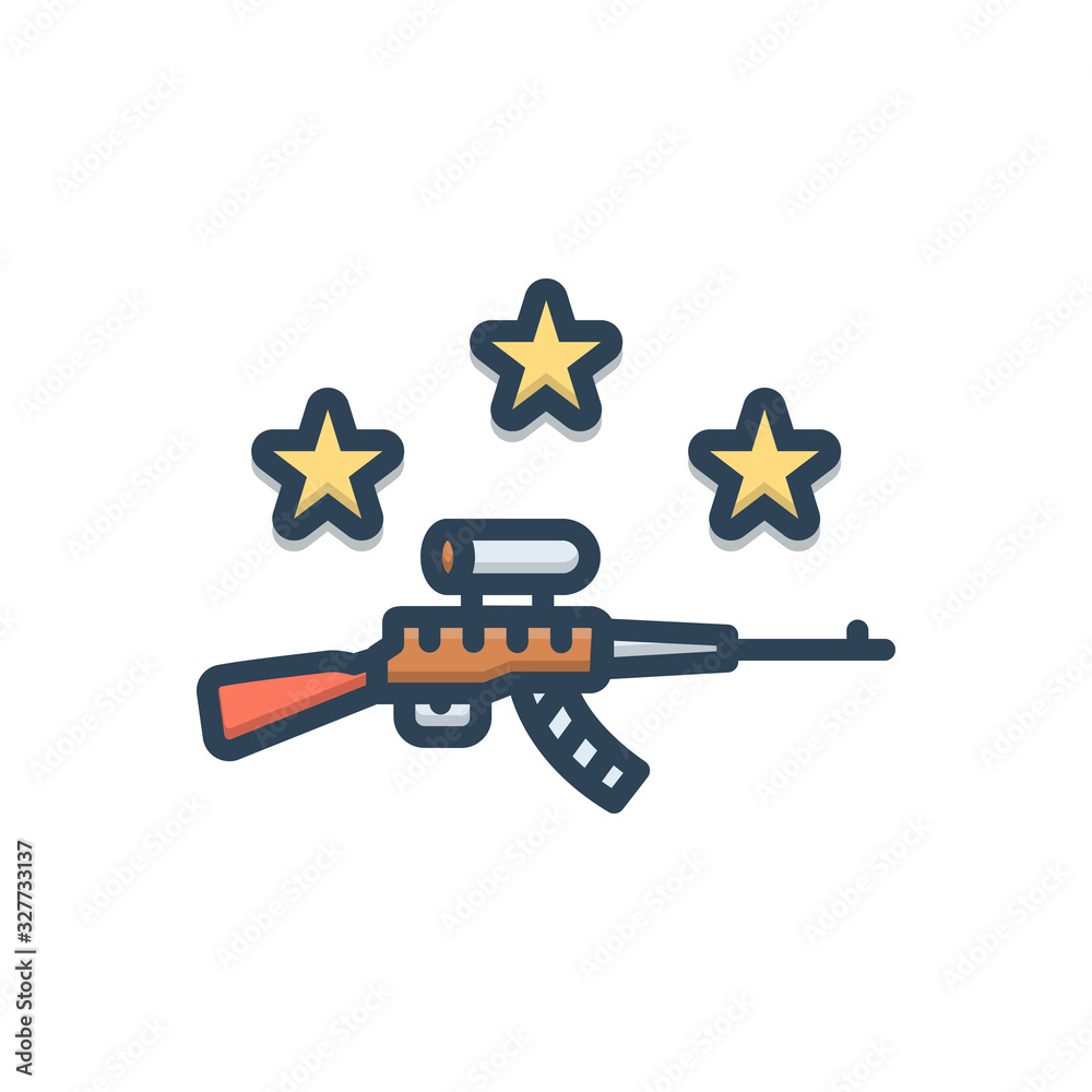 Color illustration icon for gun 
