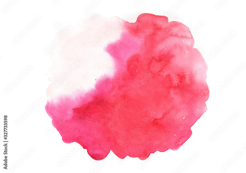 Abstract pink and red watercolor painting brush stroke background.