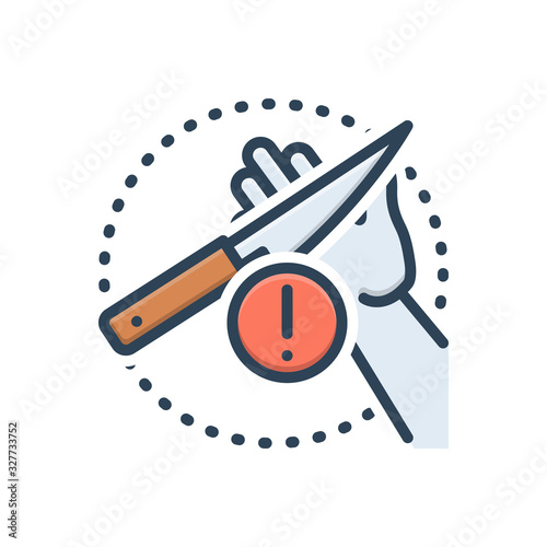 Color illustration icon for carefulness 