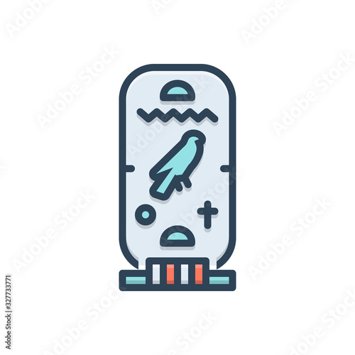 Color illustration icon for cartouche 
