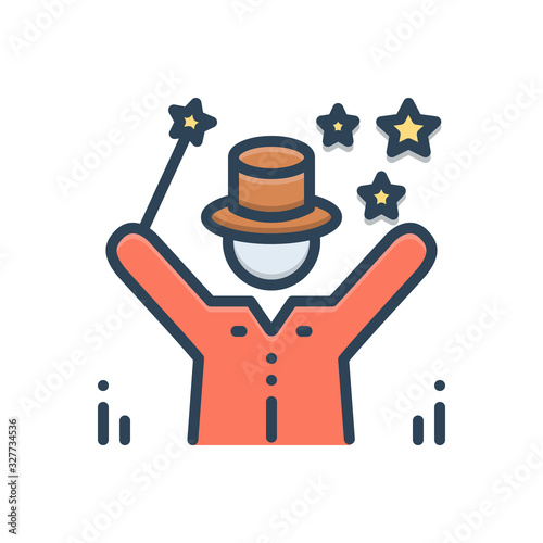 Color illustration icon for magic 