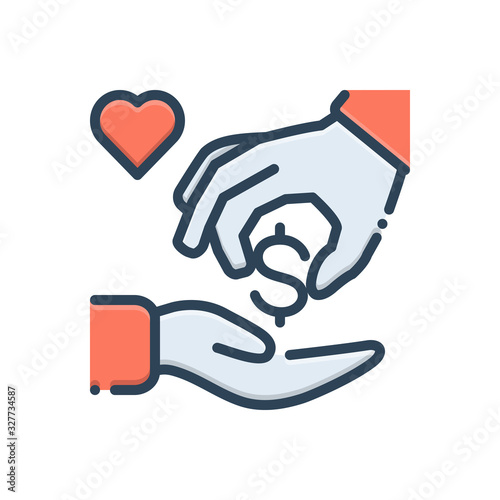Color illustration icon for charitable 