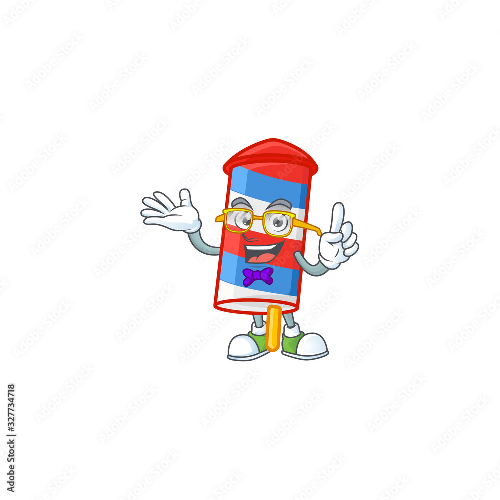 The Geek character of rocket USA stripes mascot design The Geek character of rocket USA stripes mascot design
