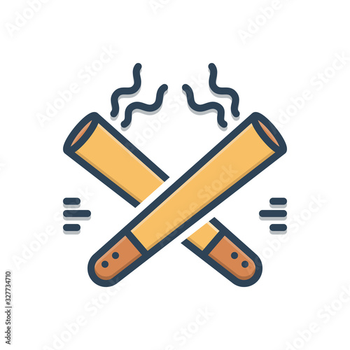 Color illustration icon for cigars 