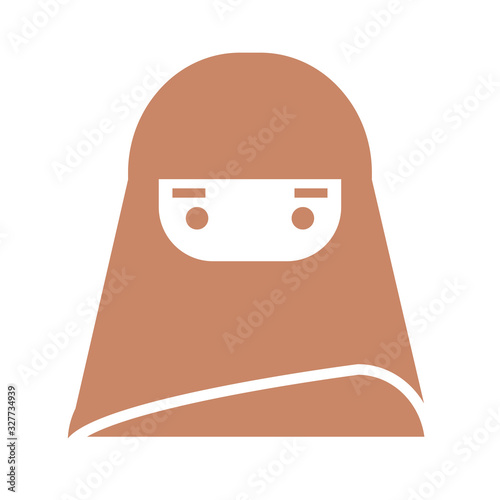 woman with burka icon, silhouette style design