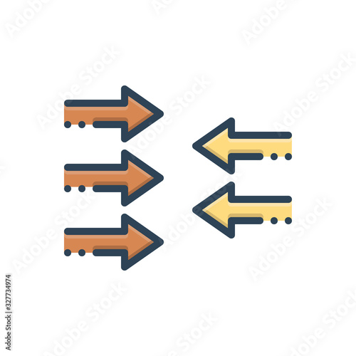 Color illustration icon for contrary 