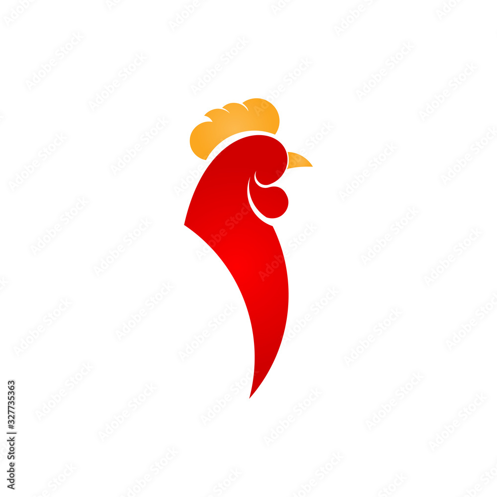 Naklejka premium Rooster Logo Vector Illustration For Print