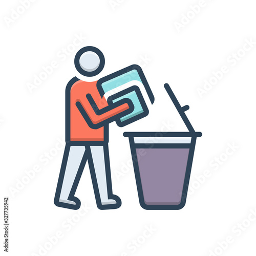 Color illustration icon for declutter 