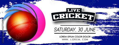 illustration of cricket league concept bat, ball and helmet on cricket sports background