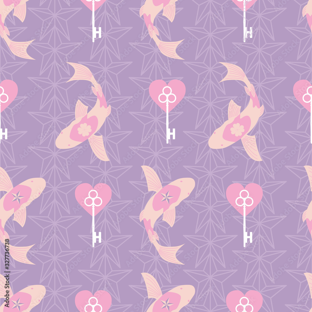 Lucky Symbols Collection Background Seamless Pattern Number 7