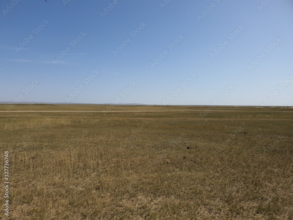 Mongolia Field Plains Sky Nature Scenery