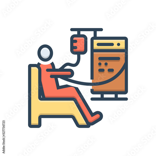 Color illustration icon for dialysis  