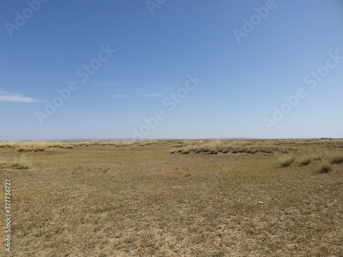 Mongolia Field Plains Sky Nature Scenery