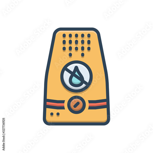 Color illustration icon for dehumidifiers 