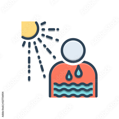 Color illustration icon for dehydrate 