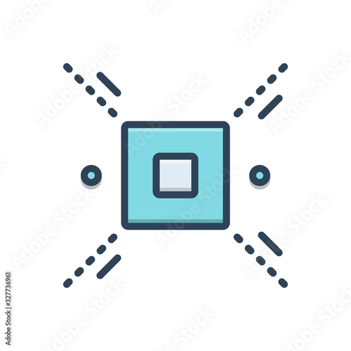 Color illustration icon for delimit 