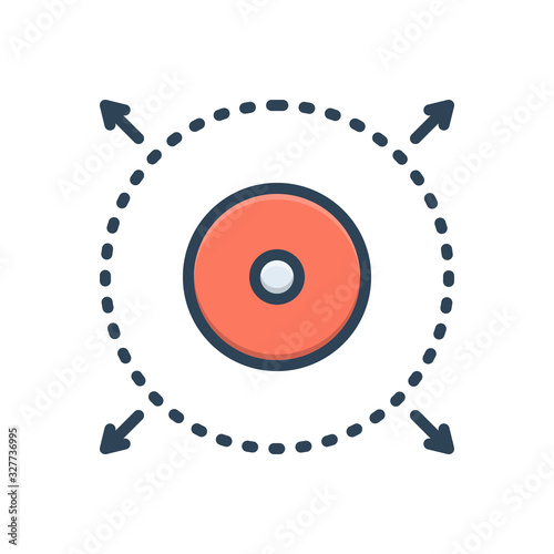 Color illustration icon for delimiter 