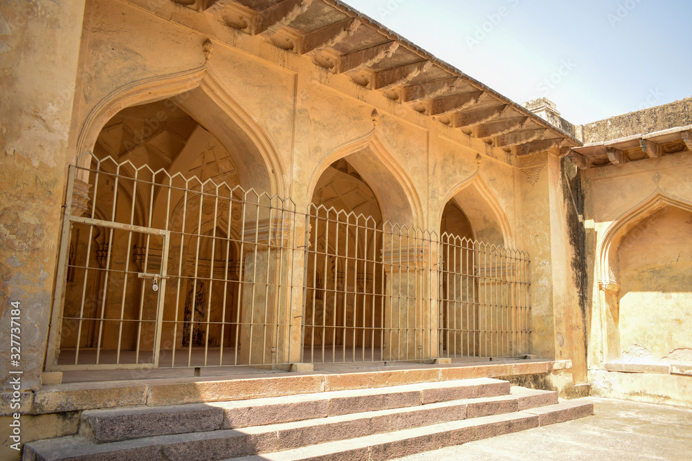 old Mosque/Masjid at the Golconda Fort in Hyderabad Telangana India