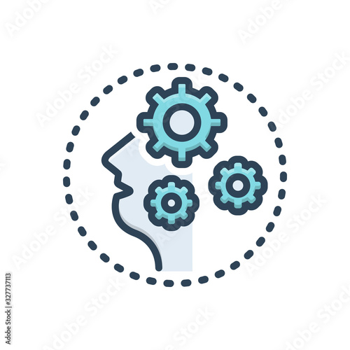 Color illustration icon for dementia 